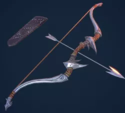 Bow and Arrow 3D LowPoly Game Model Weapon Game-Ready Bow Suit Free low-poly  3D model
