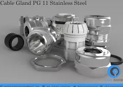Cable Gland PG 11 Stainless Steel Free 3D model