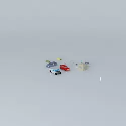 Camping place with 3 families Free 3D model