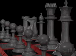 Chess Pieces and Game Board Collection Free 3D model