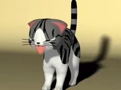Chii scared kitten is hissing Free 3D model
