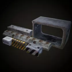 Concrete Blocks Pack Free low-poly  3D model