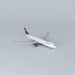 Delta Air Lines Airbus A330 302 N822NW  Revised Livery 2016  ... Free 3D model