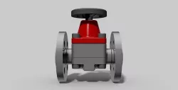 DN32 - PVC Diaphragm valve with flanges - Autodesk Inventor Free 3D model