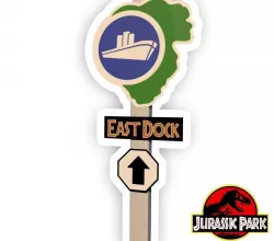 East Dock sign from Jurassic Park Free 3D model