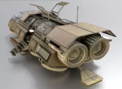 Futuristic Transport Shuttle  Free low-poly  3D model