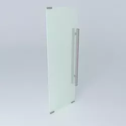 GLASS DOOR with glass, lock and hinger. Free 3D model