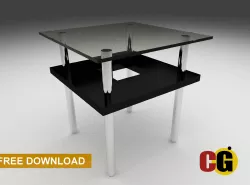 Glass Table Free low-poly  3D model
