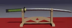 Green Katana Free low-poly  3D model