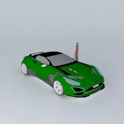 Green sport car  SLN NEG Free 3D model