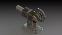 Horizontal Stirling Motor Free 3D model