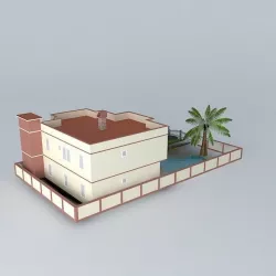 House Jasar Ulcinj light colors Free 3D model