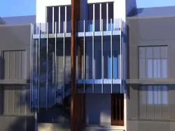 house with glass facade Free 3D model