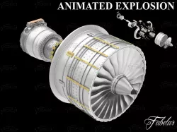 Jet engine FREE Free 3D model