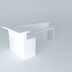 L shape receptionist table Free 3D model