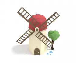 Low Poly Windmill Free 3D model