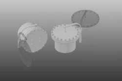 MANHOLE WITH DAVIT 24in - HORZ-VERT - OPEN-CLOSED Free 3D model
