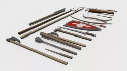 Medieval weapon pack Free low-poly  3D model