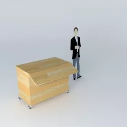 Mobile kitchen table bench Free 3D model