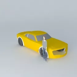 Muscle car template Free 3D model