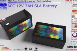 PTC Creo Skills Showcase APC 12V 7AH SLA Battery Free 3D model