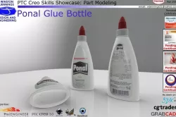 PTC Creo Skills Showcase Ponal Glue Bottle Free 3D model