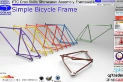 PTC Creo Skills Showcase Simple Bicycle Frame Free 3D model