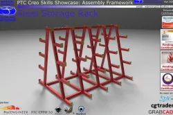PTC Creo Skills Showcase Steel Storage Rack Free 3D model