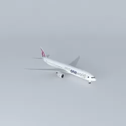 Qatar Airways Boeing 777 3DZ ER 2013 member of oneworld Speci... Free 3D model