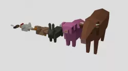 Rigged farm animals  Free low-poly  3D model