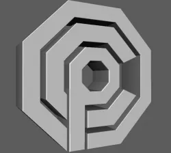 Robocop OCP Logo  Free low-poly  3D model