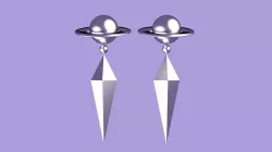 Sailor Saturn Earrings Free 3D model
