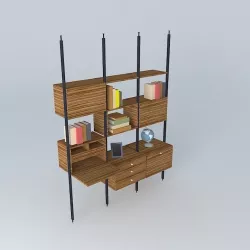 shelves section.SU 3D model. Free 3D model