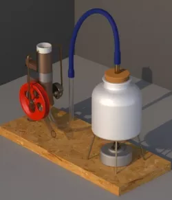 Simple steam engine Free 3D model