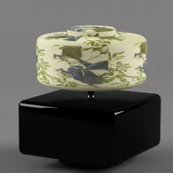 Table Lamp  with Birds Pattern Gridded  Free 3D model