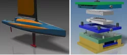 Toy Yacht  Injection mold CNC machining Free 3D model