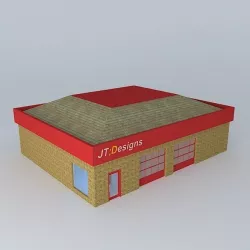 Two-Bay Quick Lube Shop Free 3D model