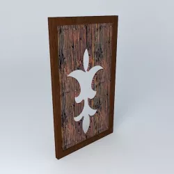 Wall wooden decor Free 3D model