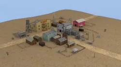 Western town Free low-poly  3D model
