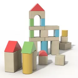 Wooden building blocks Free 3D model