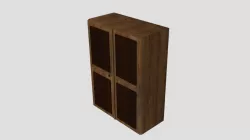 Wooden cupboard Free low-poly  3D model