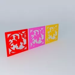 WOODEN FLORAL CUT OUT 1  Free 3D model