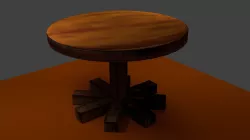 Wooden Kitchen Table Free low-poly  3D model