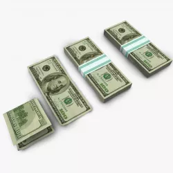 100 Dollars Stack Low-poly  3D model