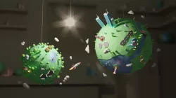 2 Cartoon Mini Planets Free low-poly  3D model