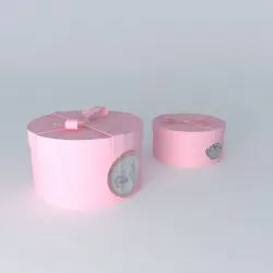 2 round boxes Angelica houses the world 3D model