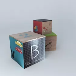 3 cubic deco Schoolboy houses the world  3D model