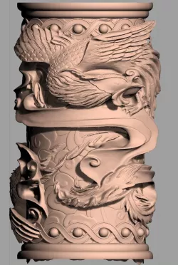 Animal Sculpture Model Birdb pillar A068 Free 3D model