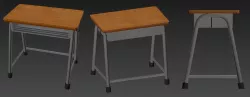  Animation style School Desk Free low-poly  3D model
