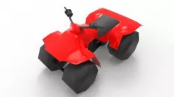 ATV - 4 Wheel Motobicycle - Cross LowPoly Free low-poly  3D model